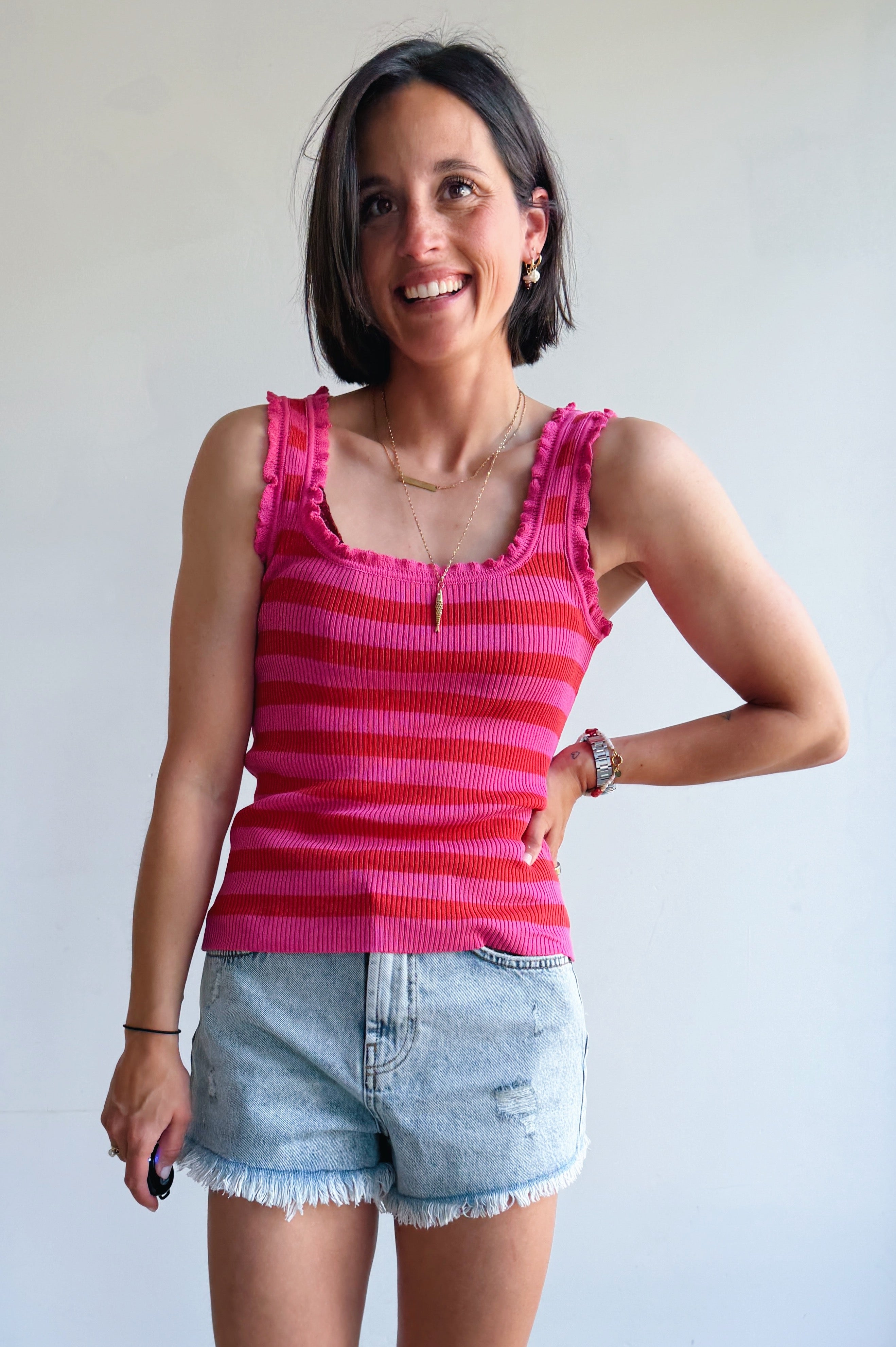Maeva top roze/oranje