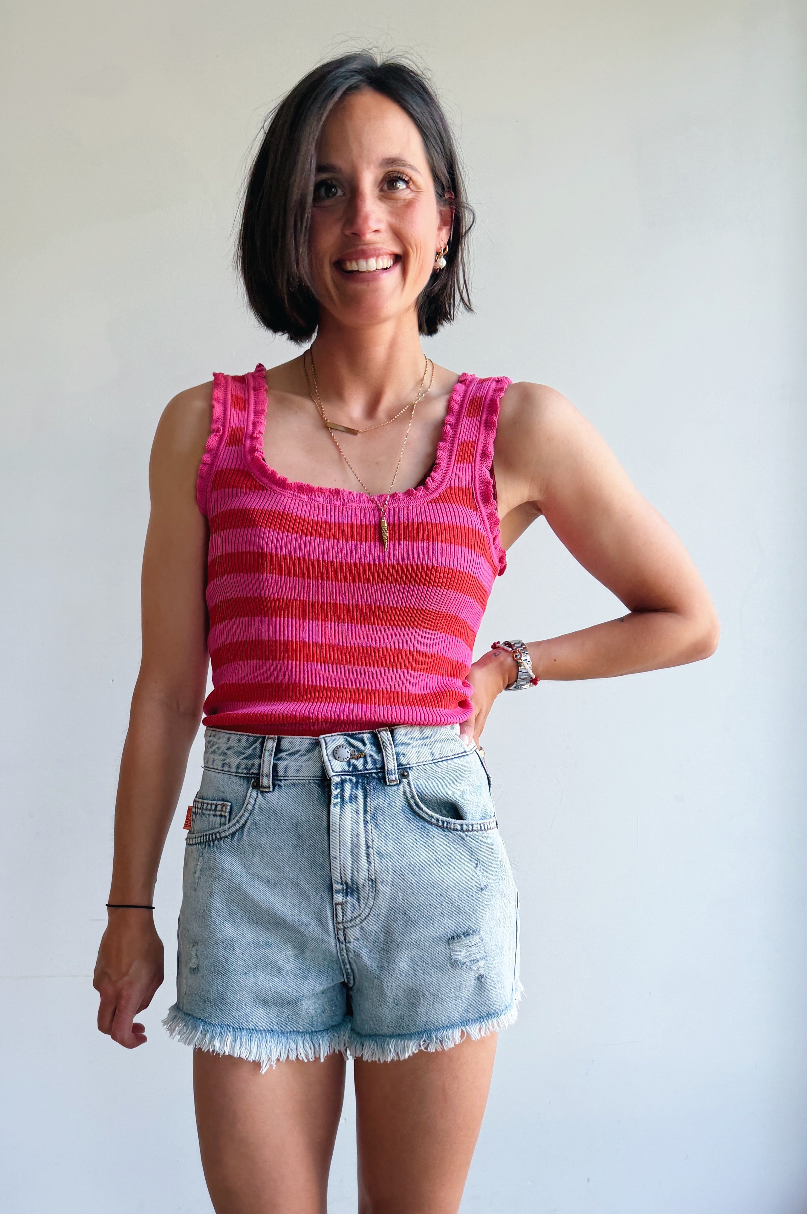 Maeva top roze/oranje