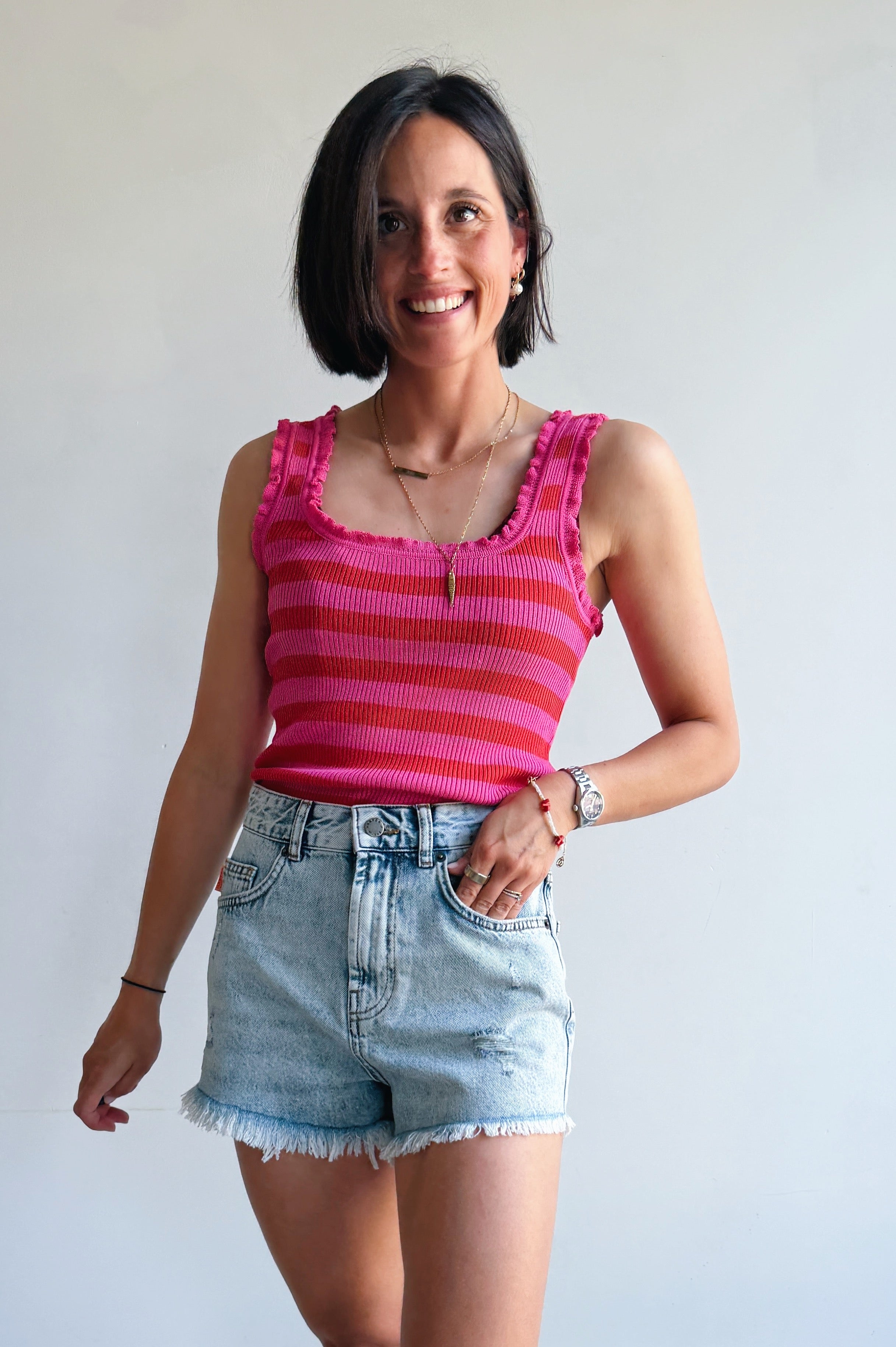 Maeva top roze/oranje