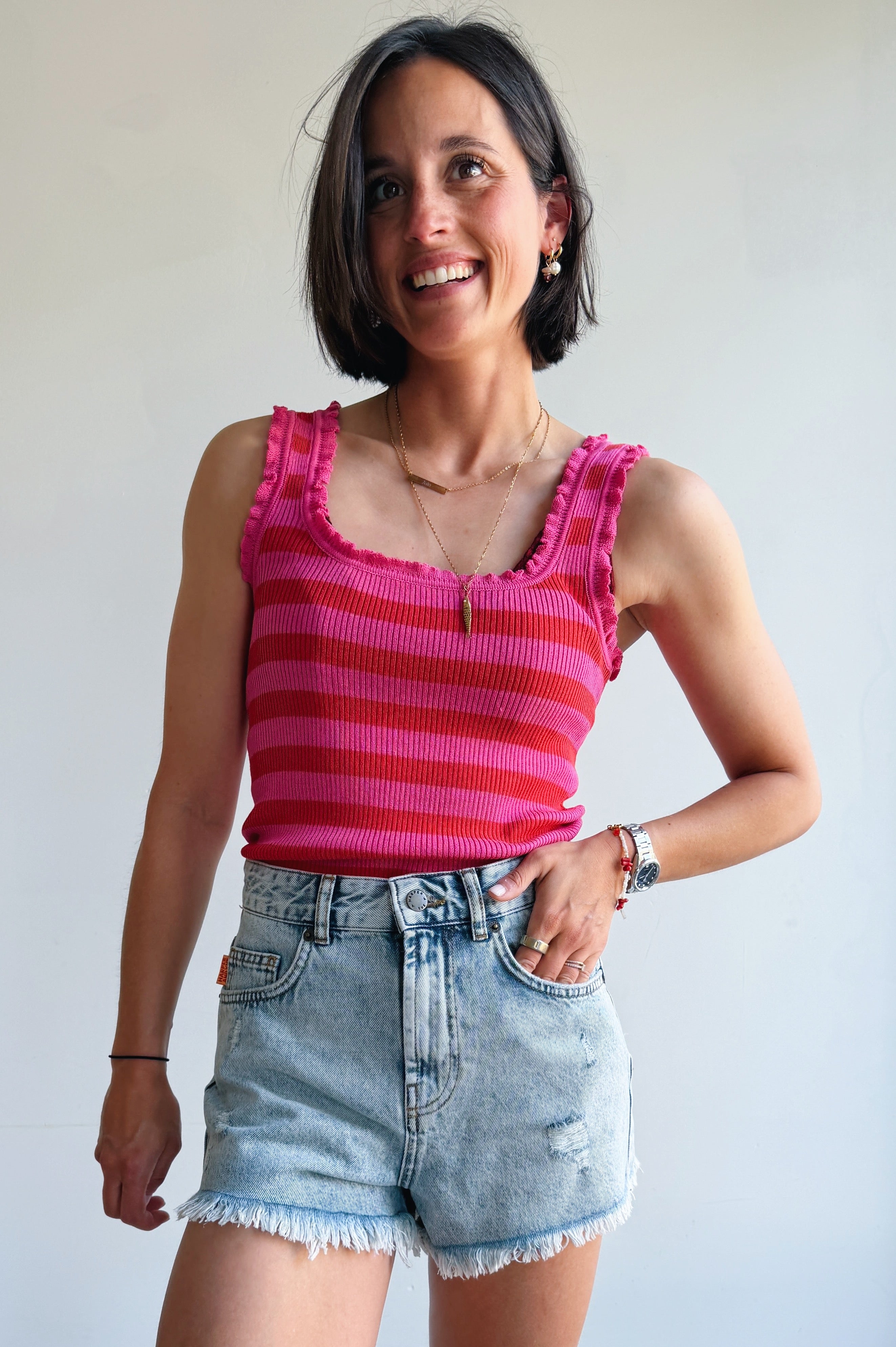 Maeva top roze/oranje