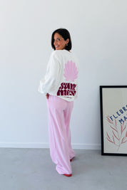Pantalon en lin Falakka rose