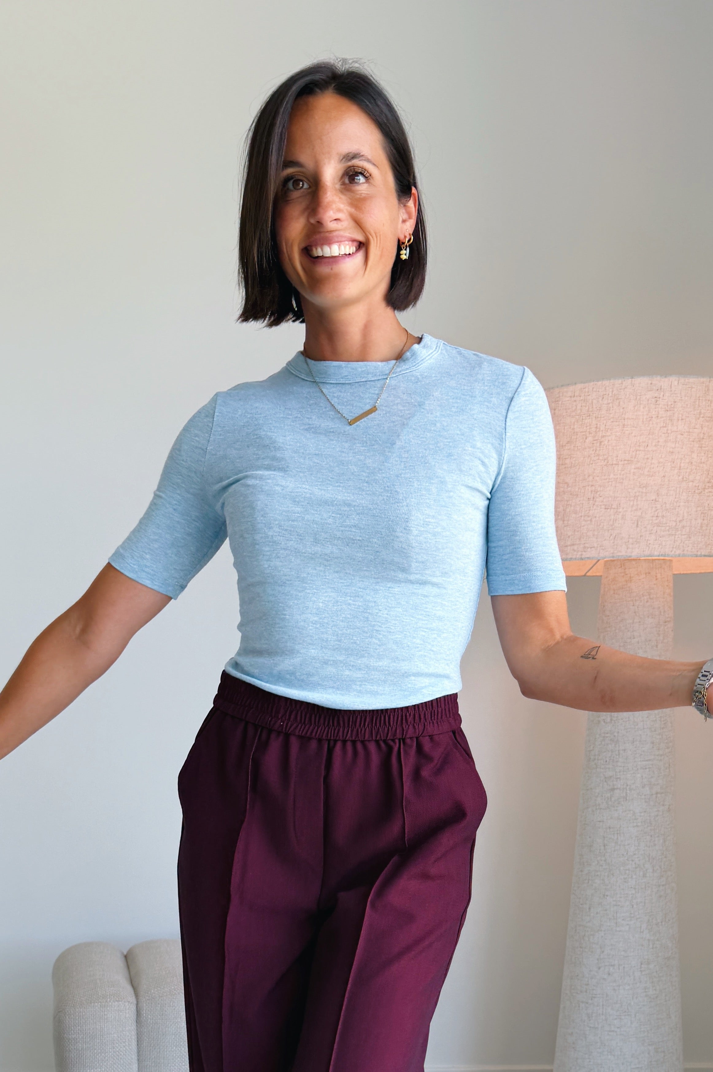 Roman t-shirt lichtblauw