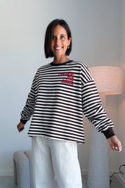 Striped wavy logo longsleeve