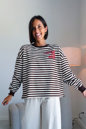 Striped wavy logo longsleeve