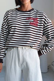 Striped wavy logo longsleeve