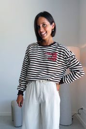 Striped wavy logo longsleeve