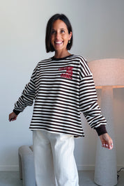Striped wavy logo longsleeve