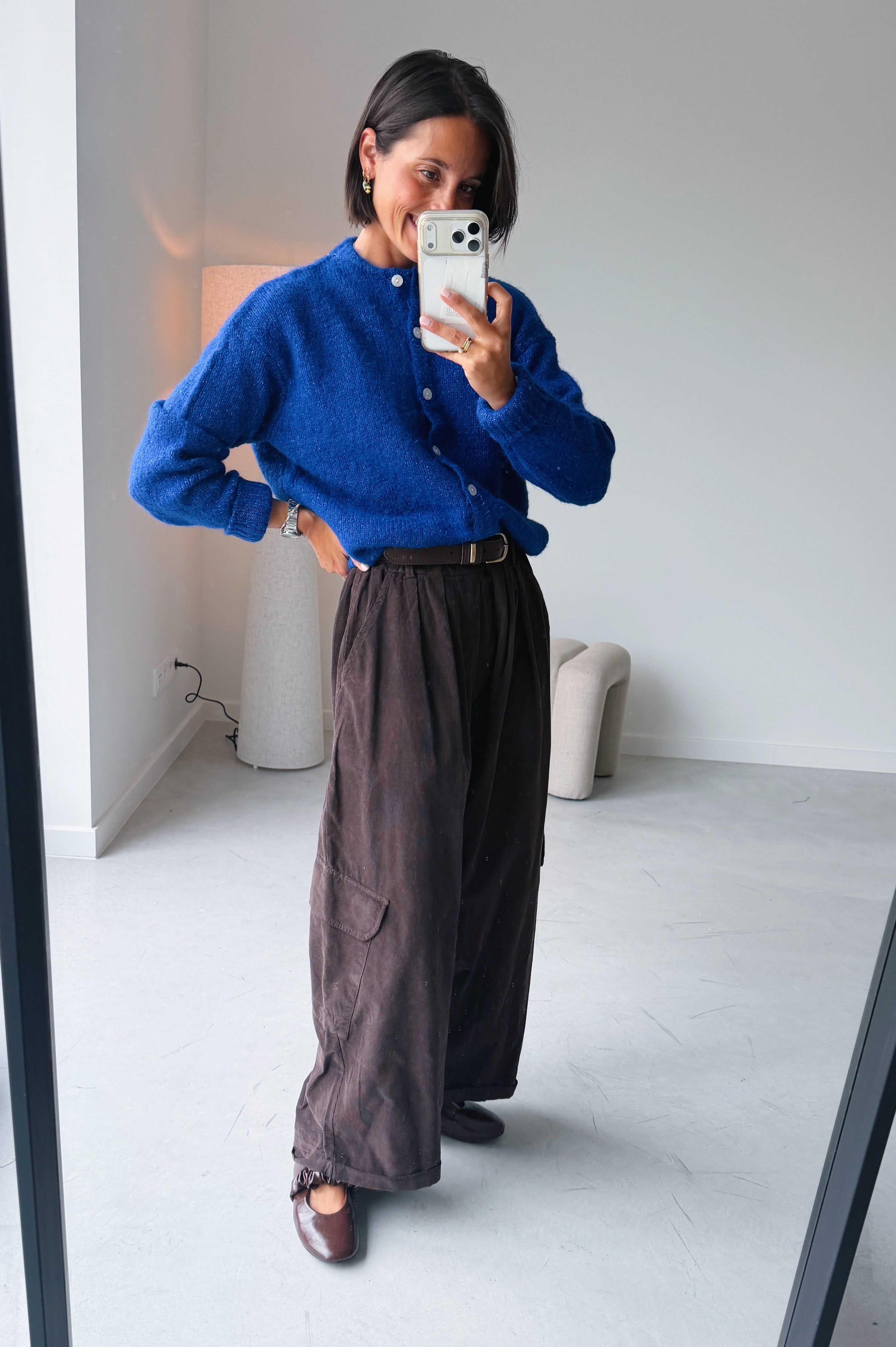 Nola cargo broek chocolade