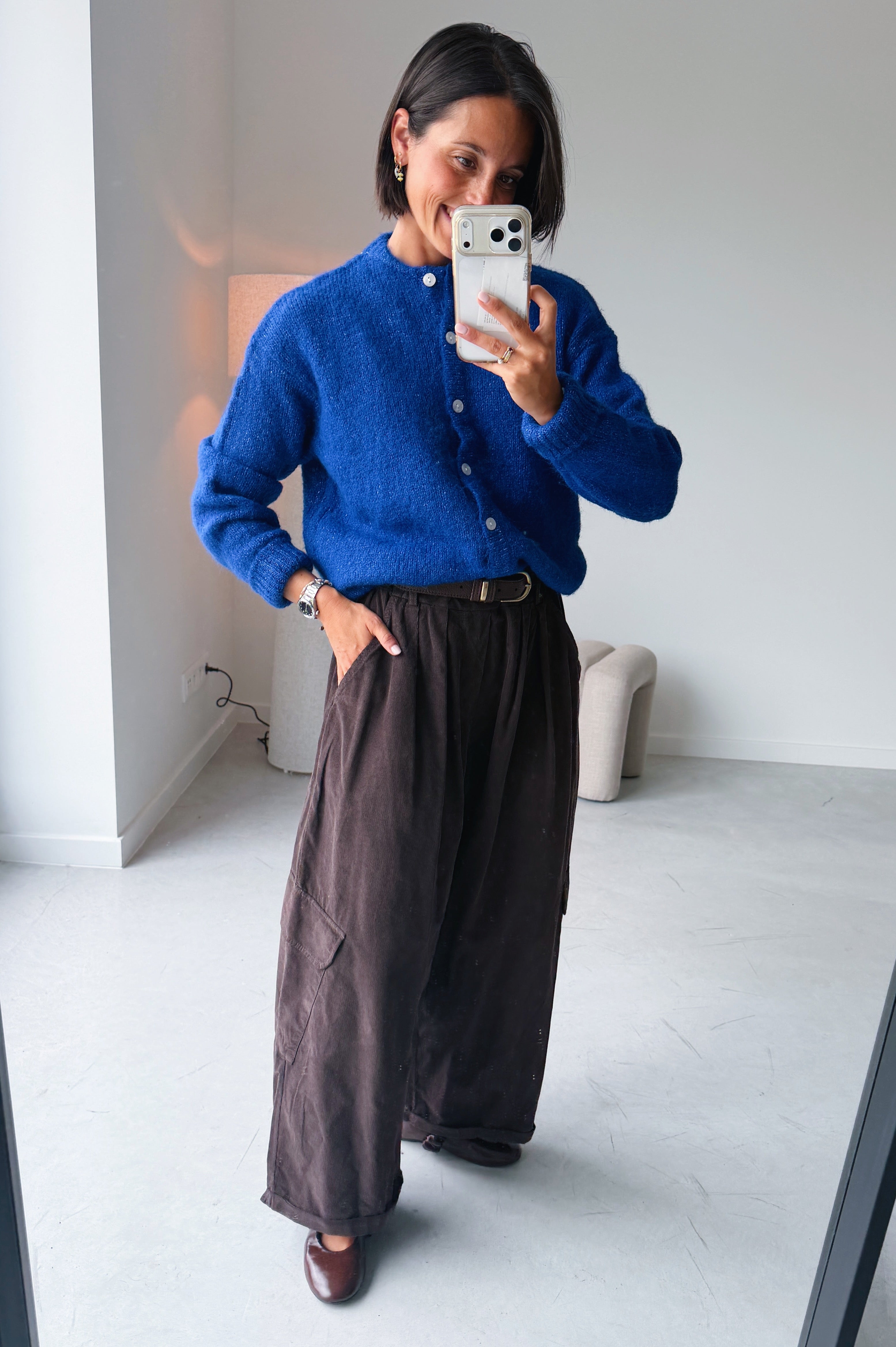 Nola cargo broek chocolade