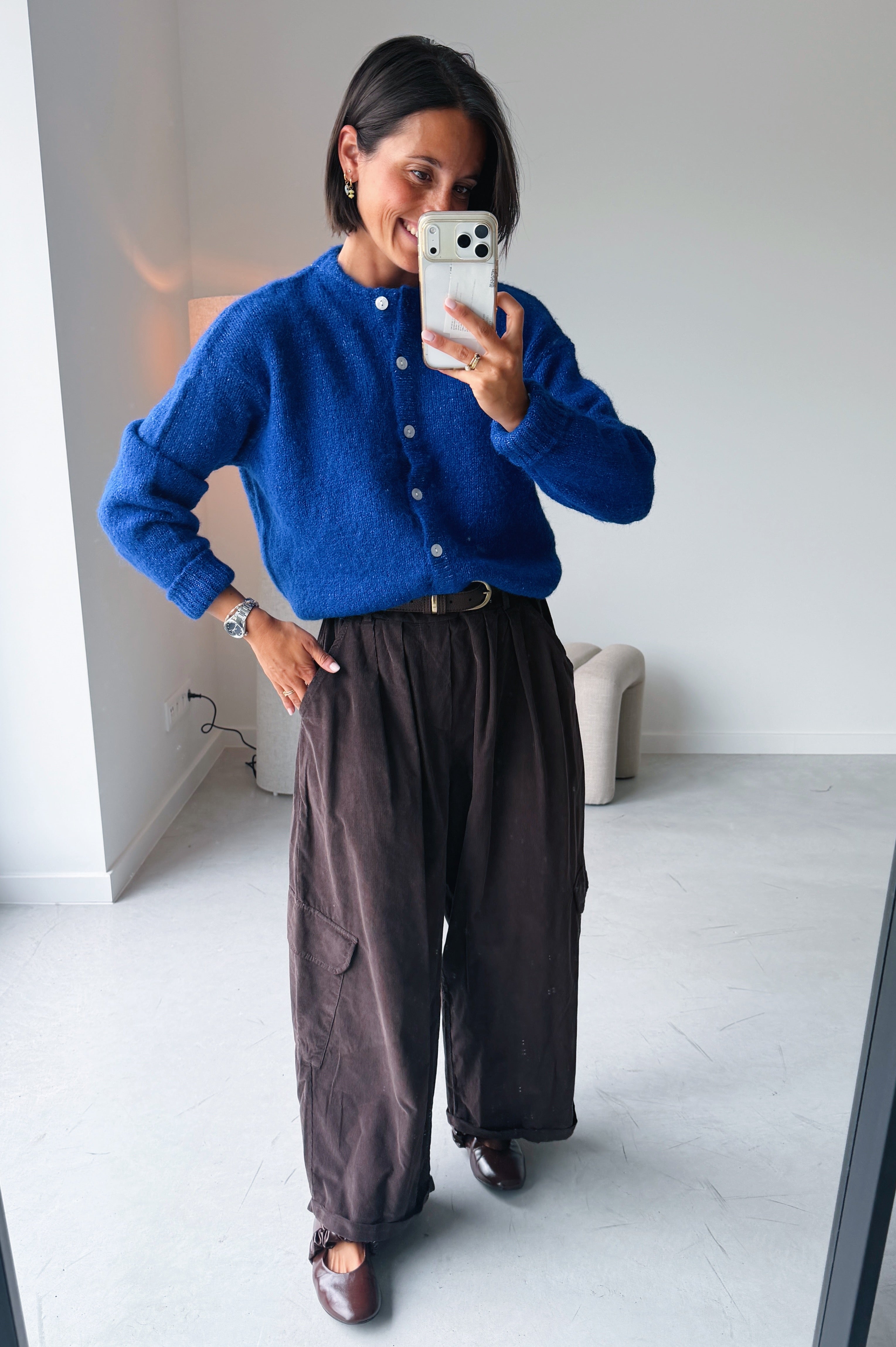 Nola cargo broek chocolade