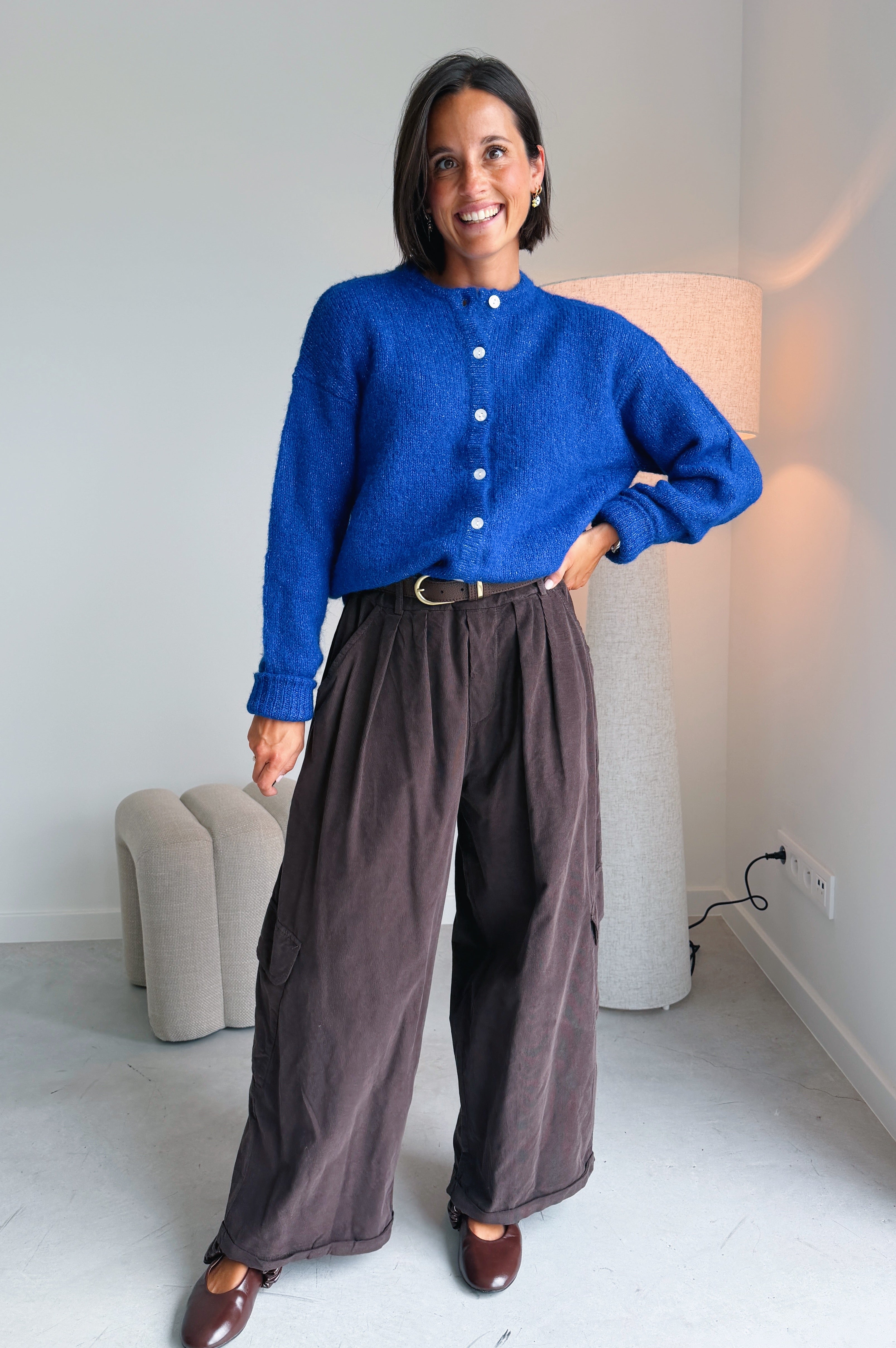 Nola cargo broek chocolade