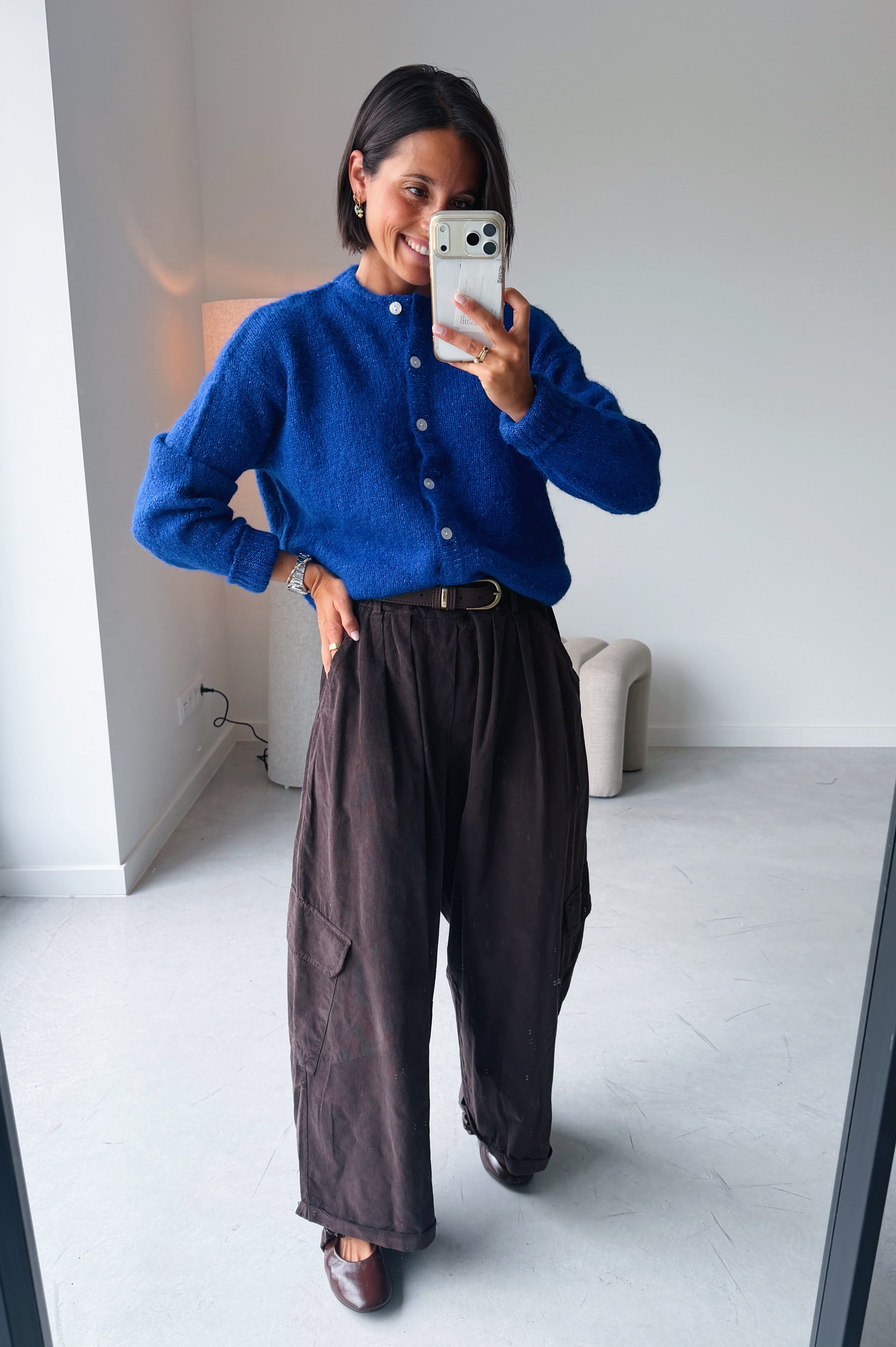 Nola cargo broek chocolade