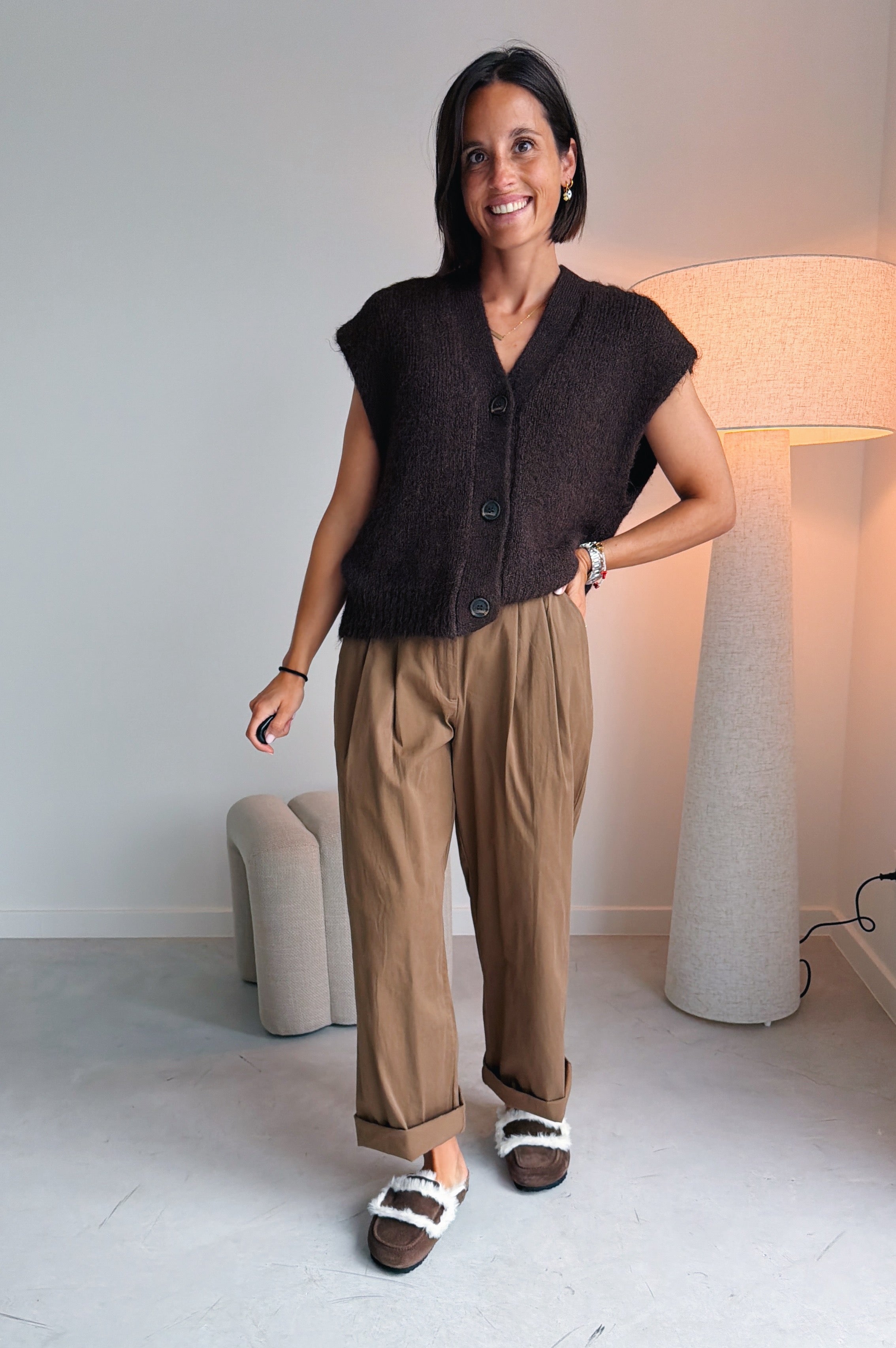 Nadia gilet - Donkerbruin