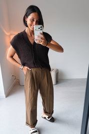 Nadia gilet - Donkerbruin