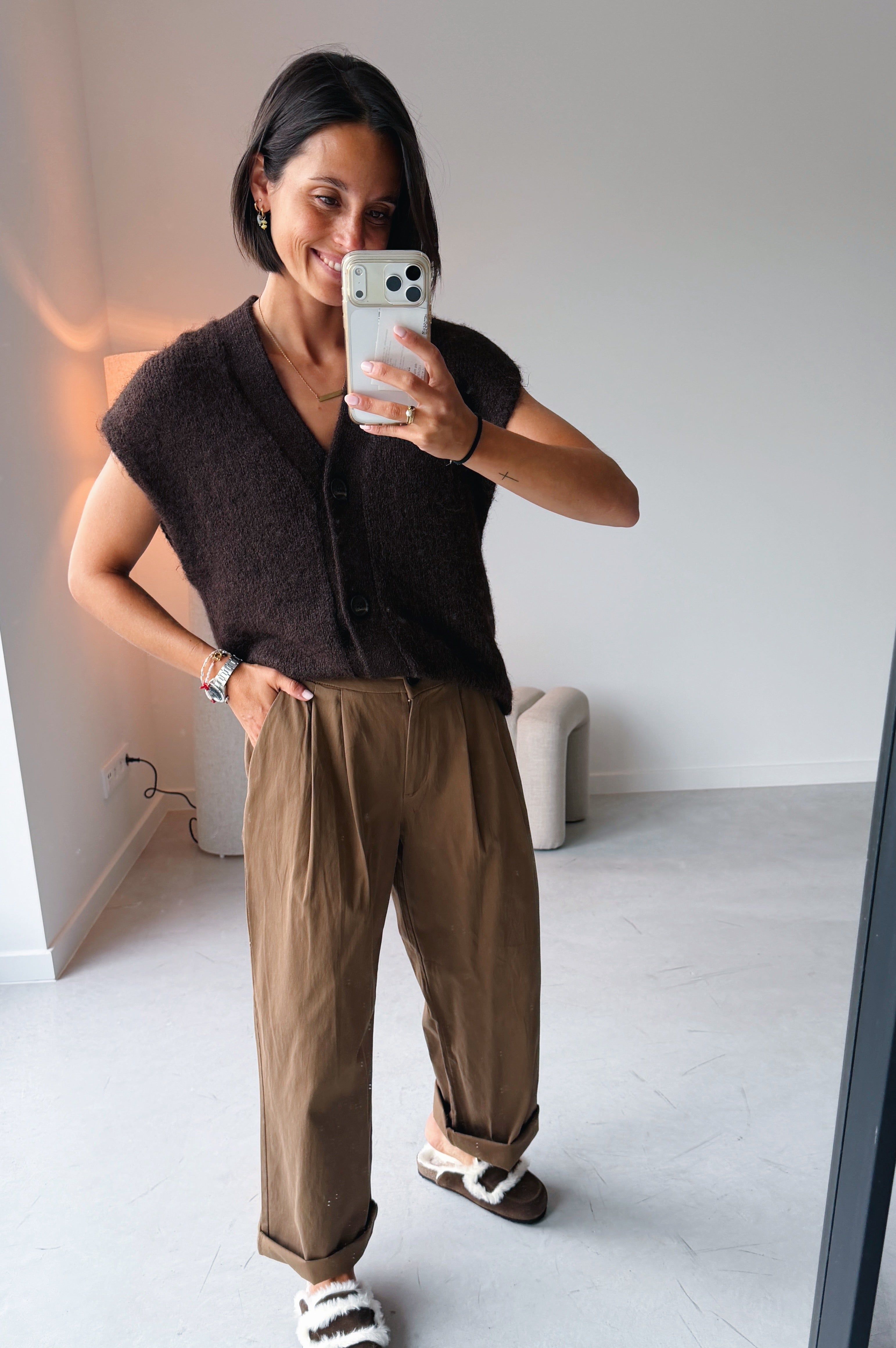 Nadia gilet - Donkerbruin