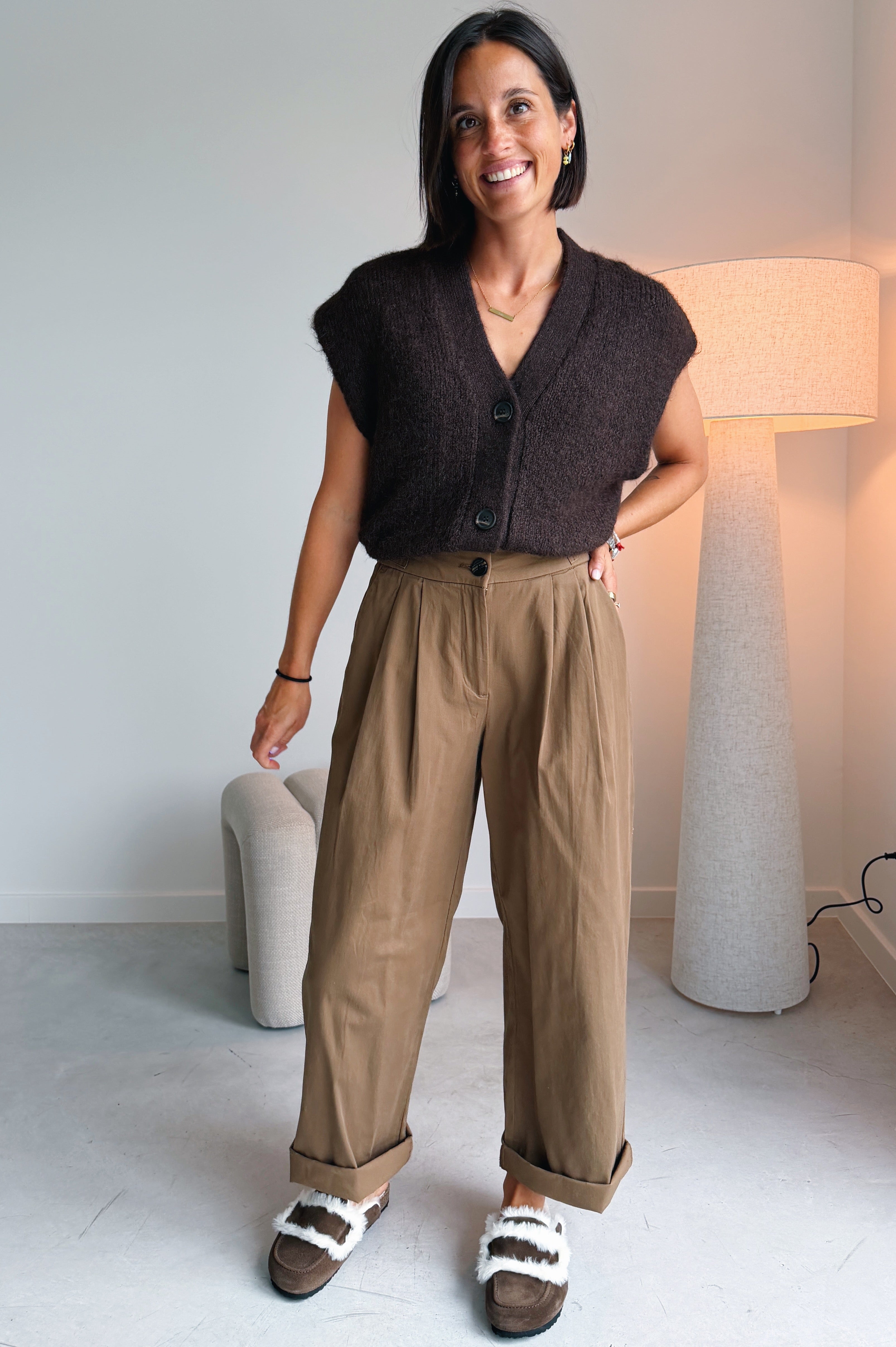 Nadia gilet - Donkerbruin