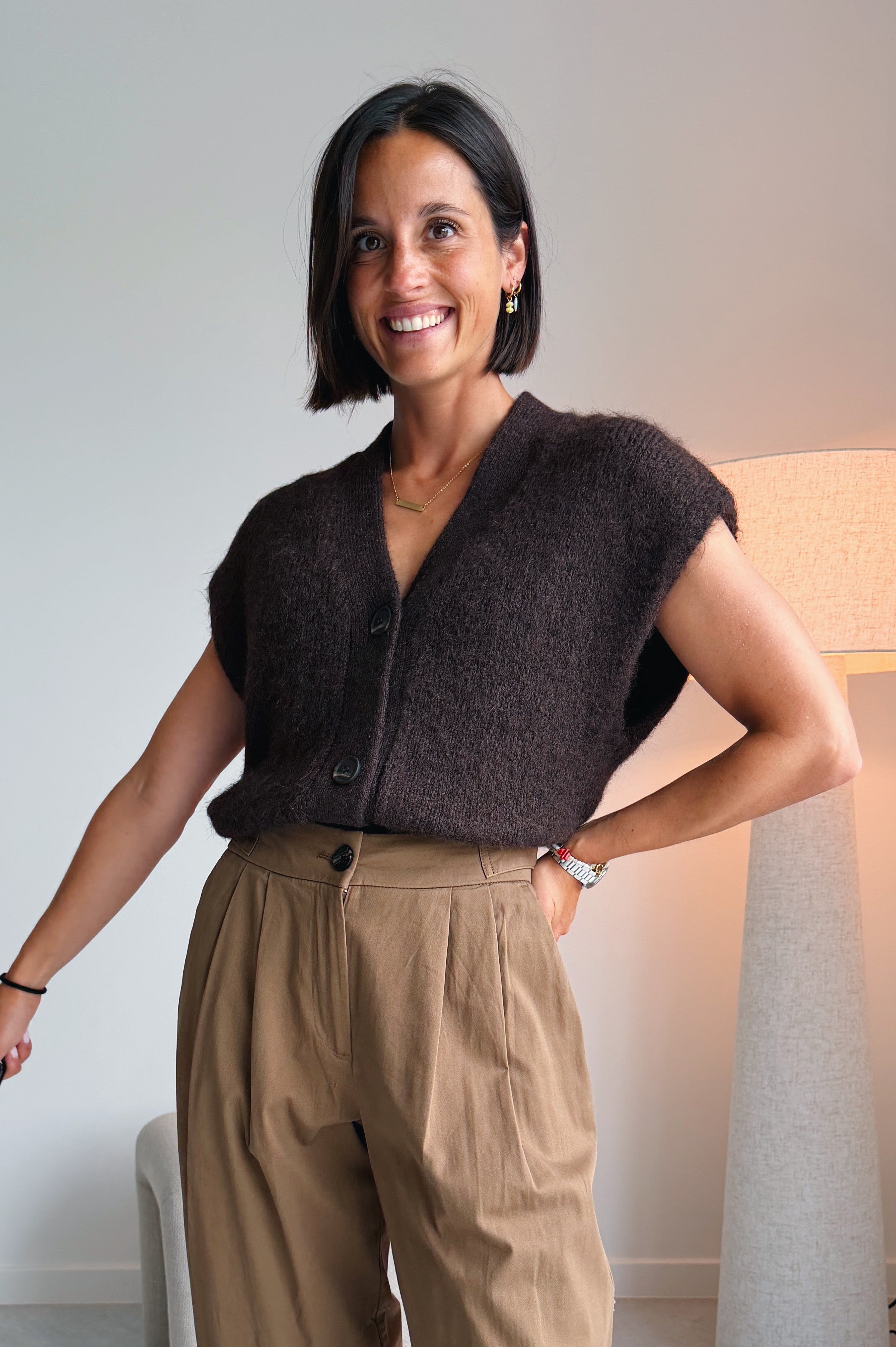 Nadia gilet - Donkerbruin