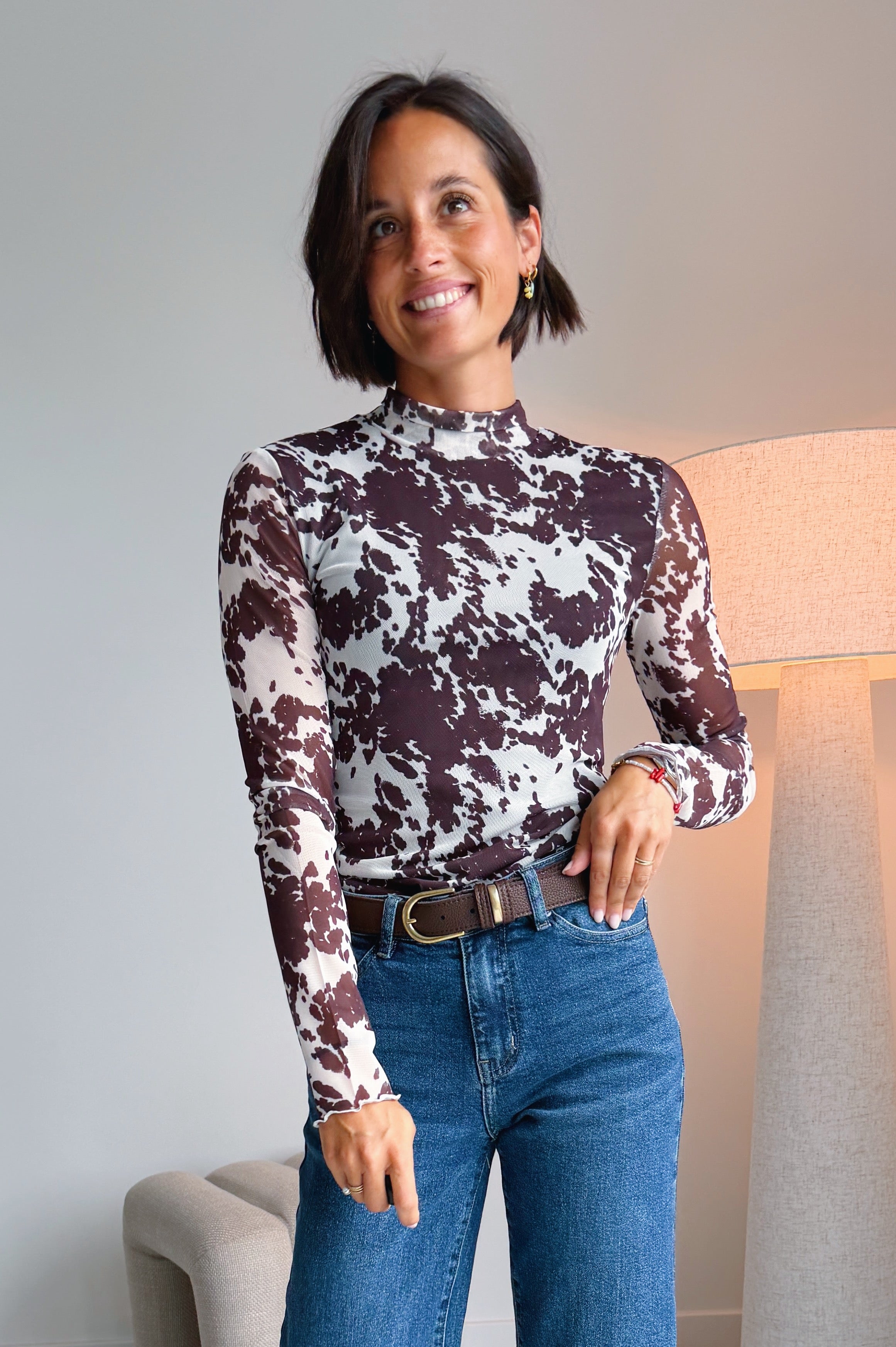 Neyo cow mesh top