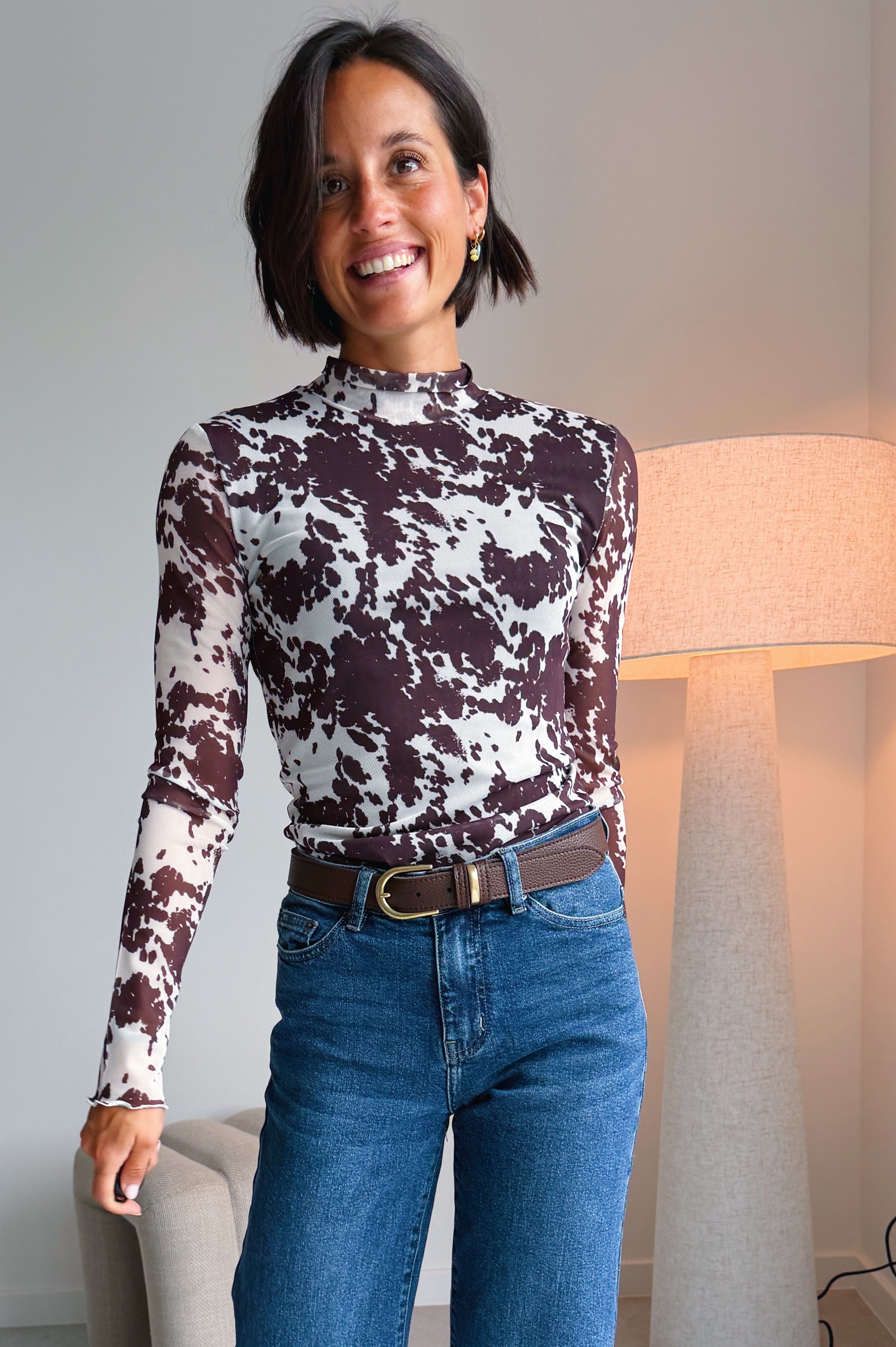 Neyo cow mesh top