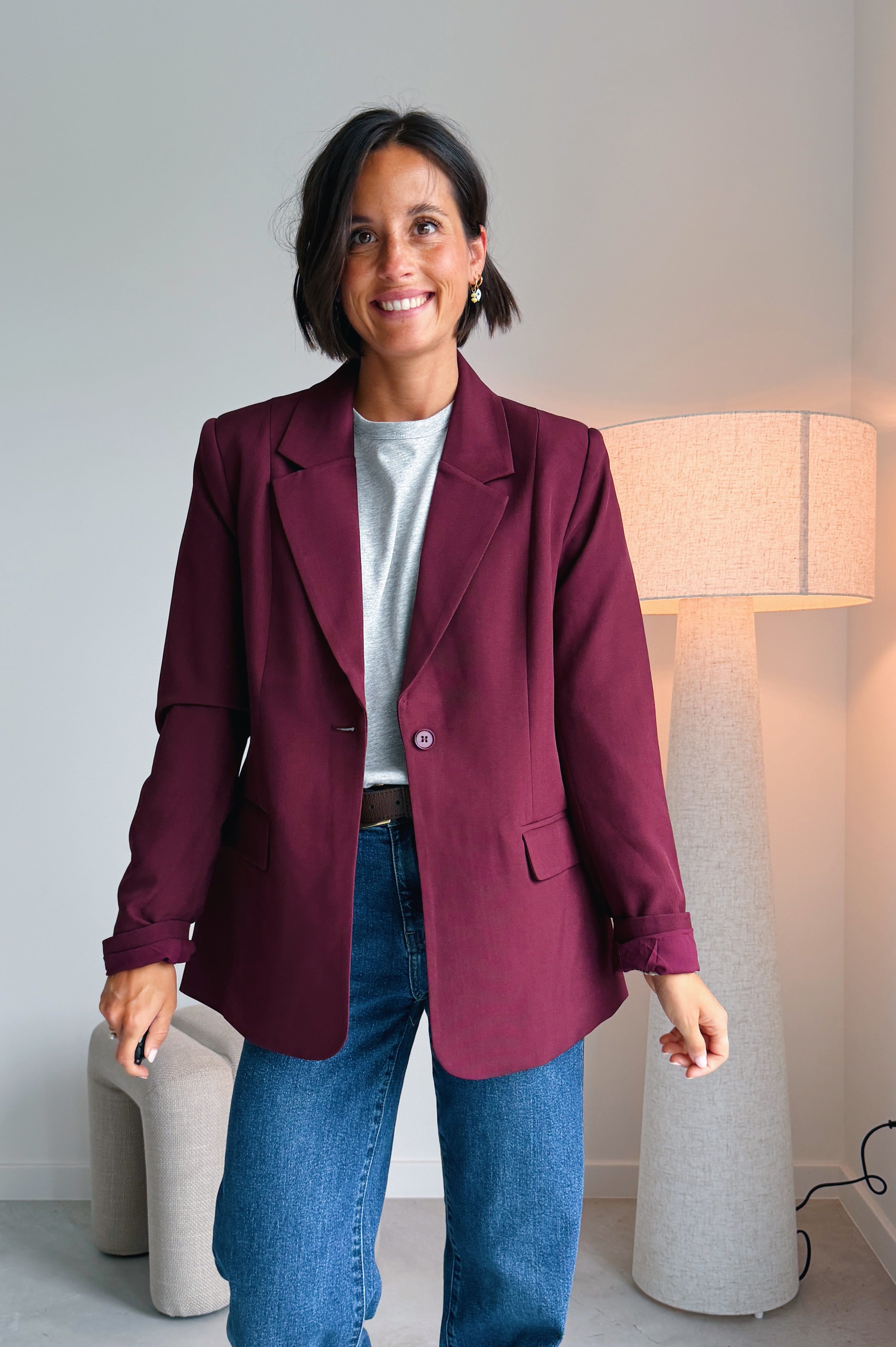 Fava oversized blazer - Bordeaux