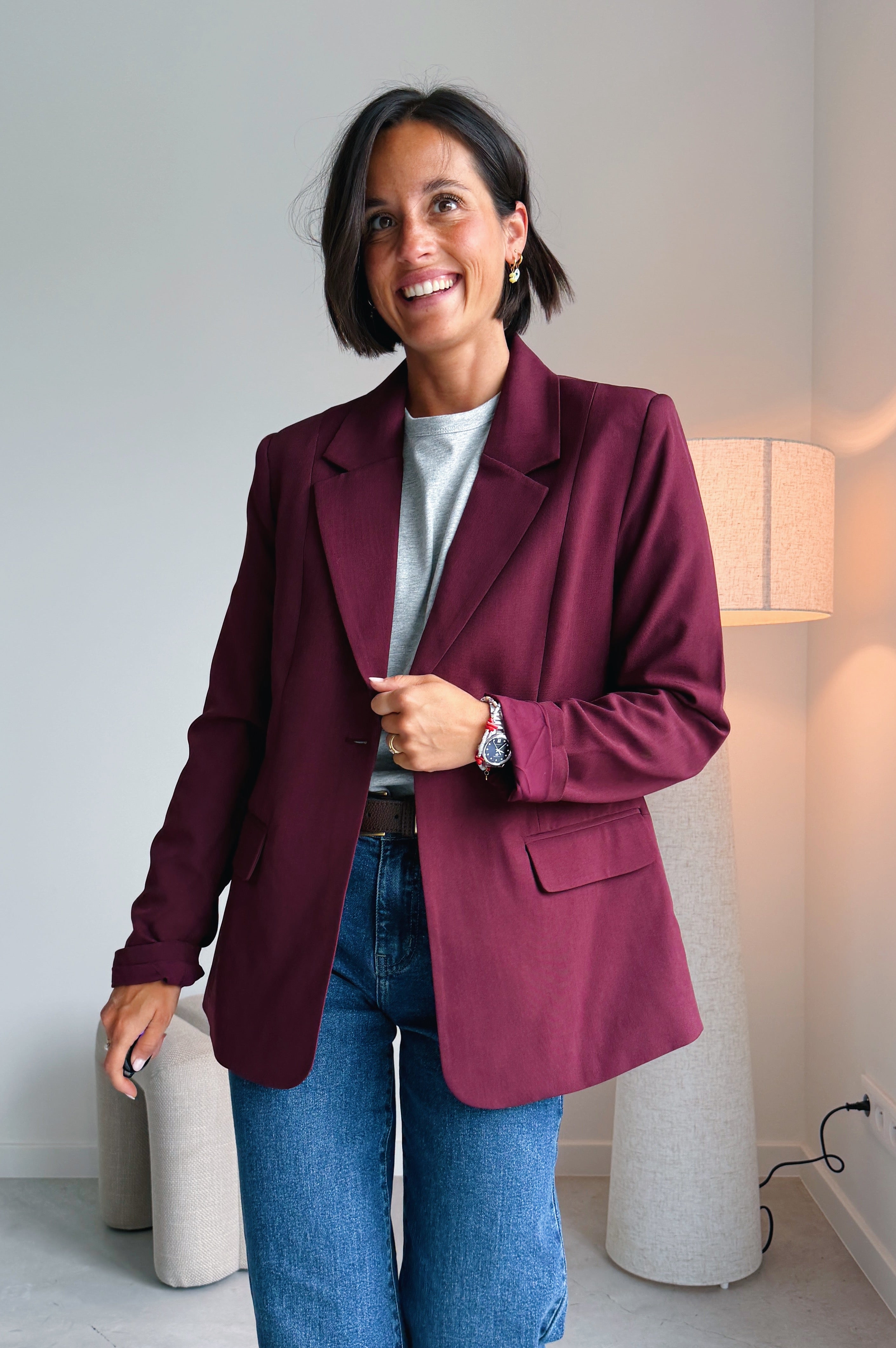Fava oversized blazer - Bordeaux