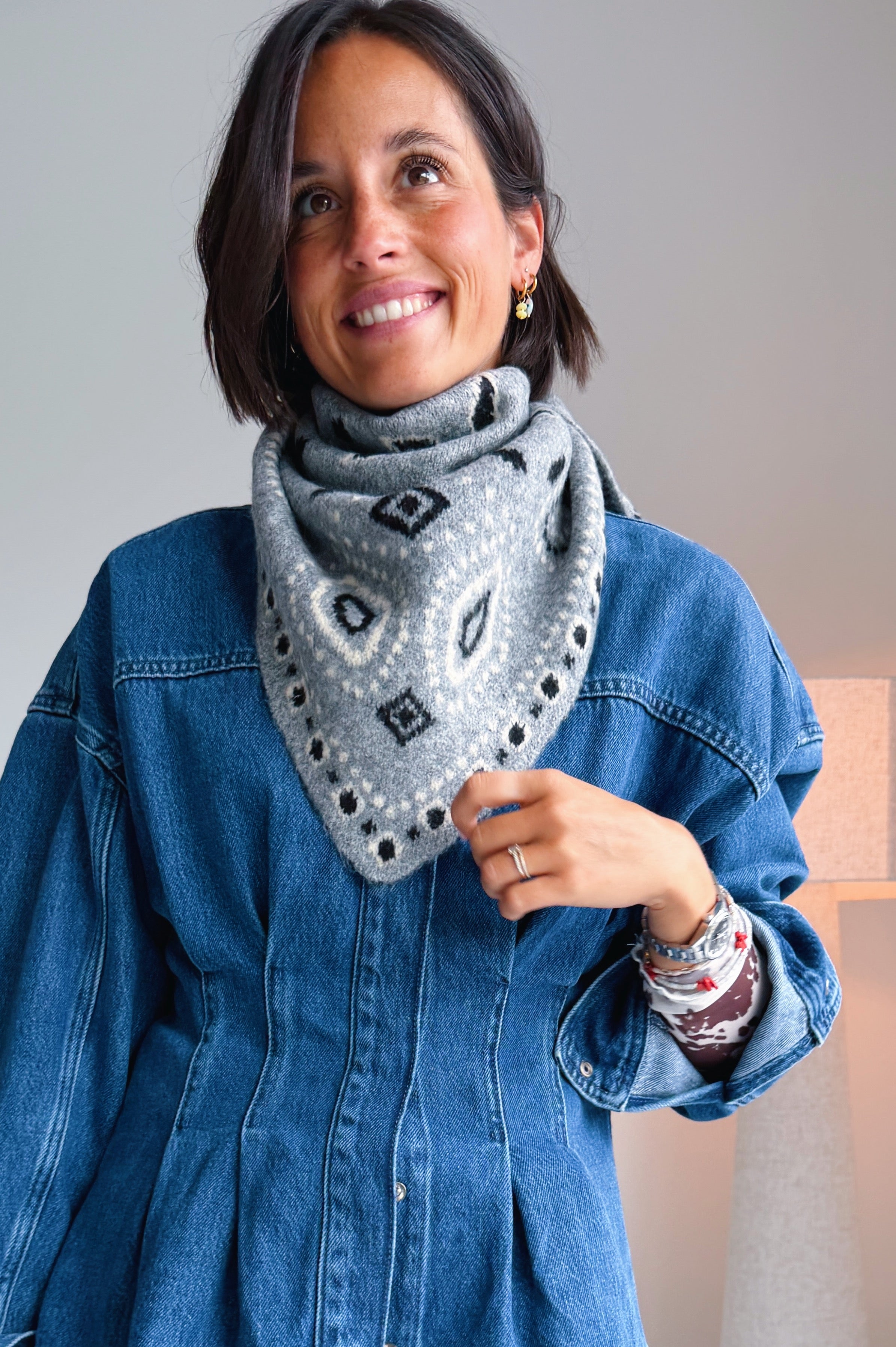 Bandana sjaal grijs