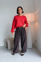 Nola cargo broek chocolade