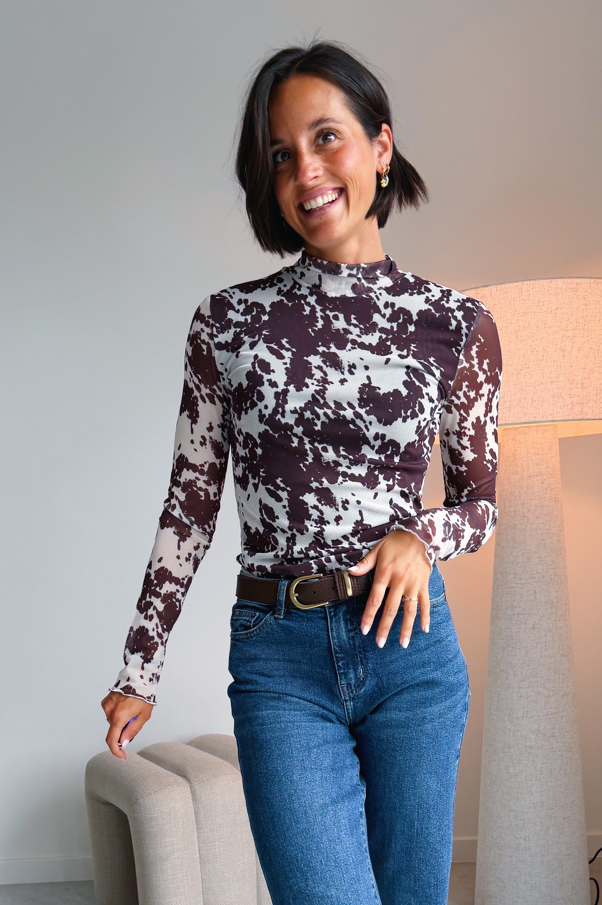 Neyo cow mesh top