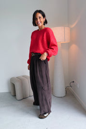 Nola cargo broek chocolade