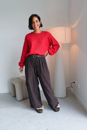 Nola cargo broek chocolade