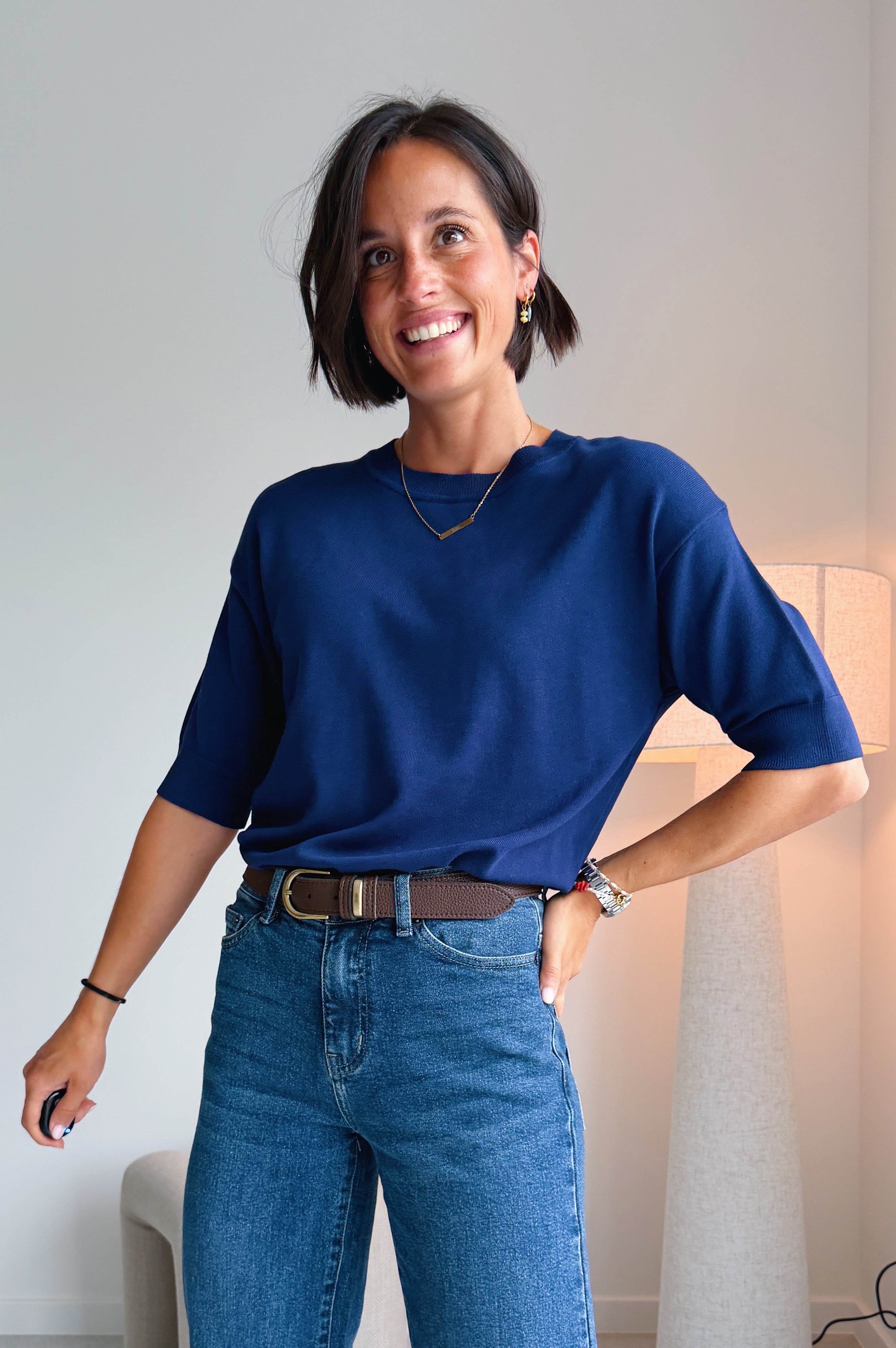 Morla t-shirt blauw