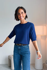 Morla t-shirt blauw