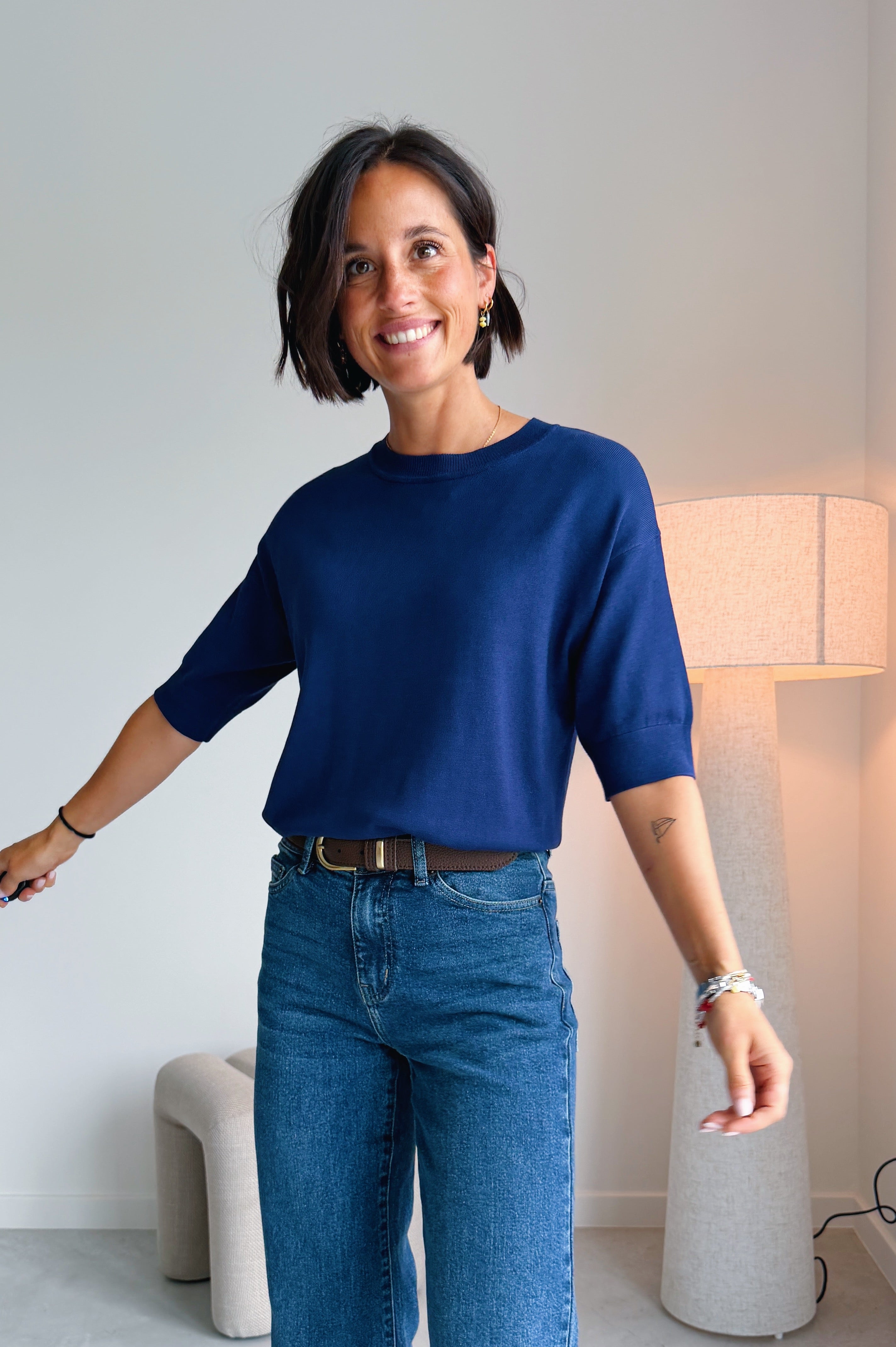 Morla t-shirt blauw