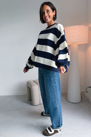 Ashley sweater ecru / navy