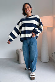 Ashley sweater ecru / navy