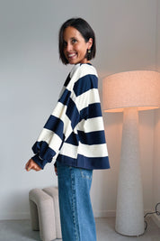 Ashley sweater ecru / navy