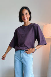 Chill but glam t-shirt aubergine