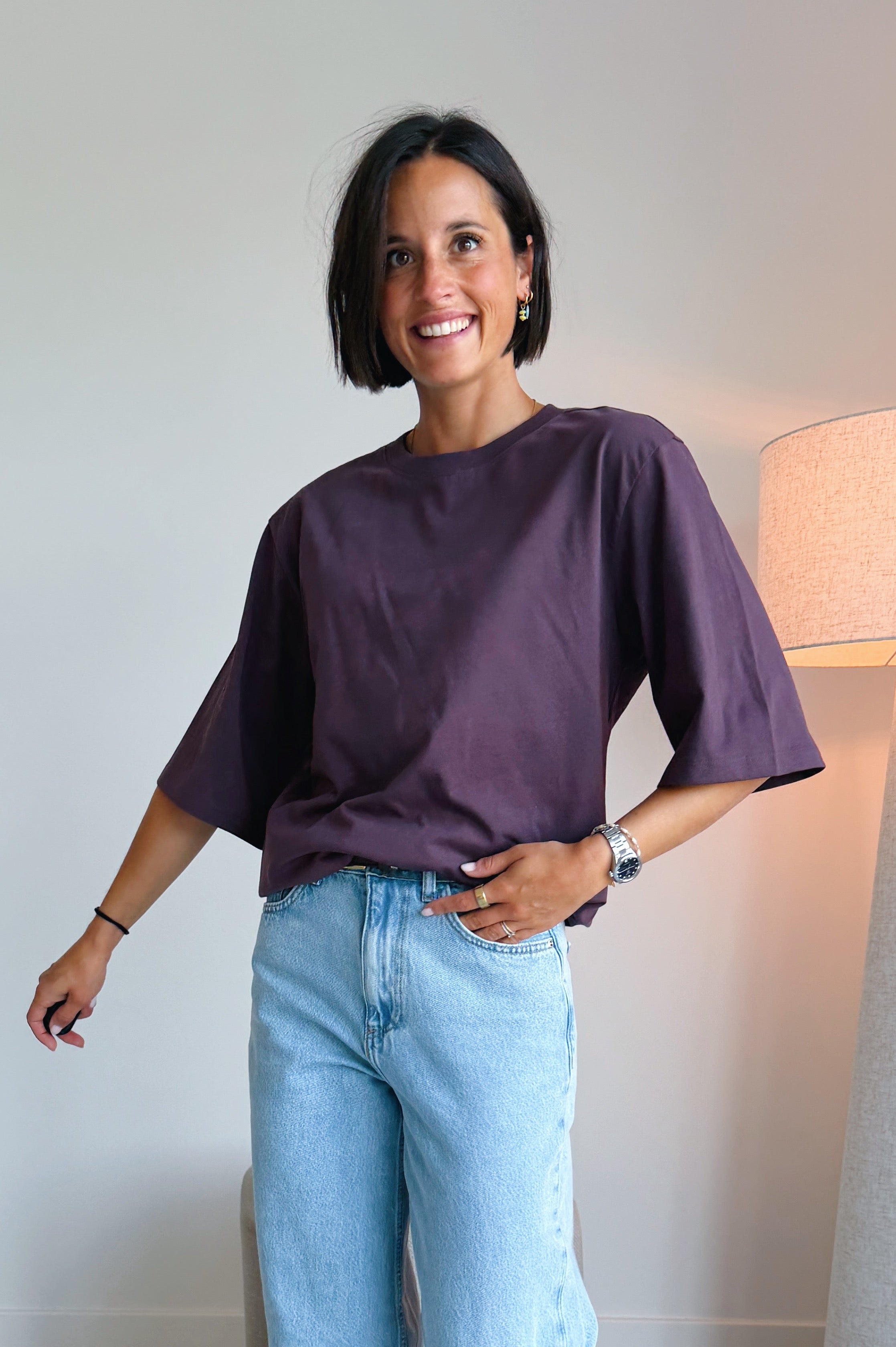 Chill but glam t-shirt aubergine