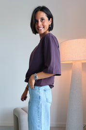 Chill but glam t-shirt aubergine