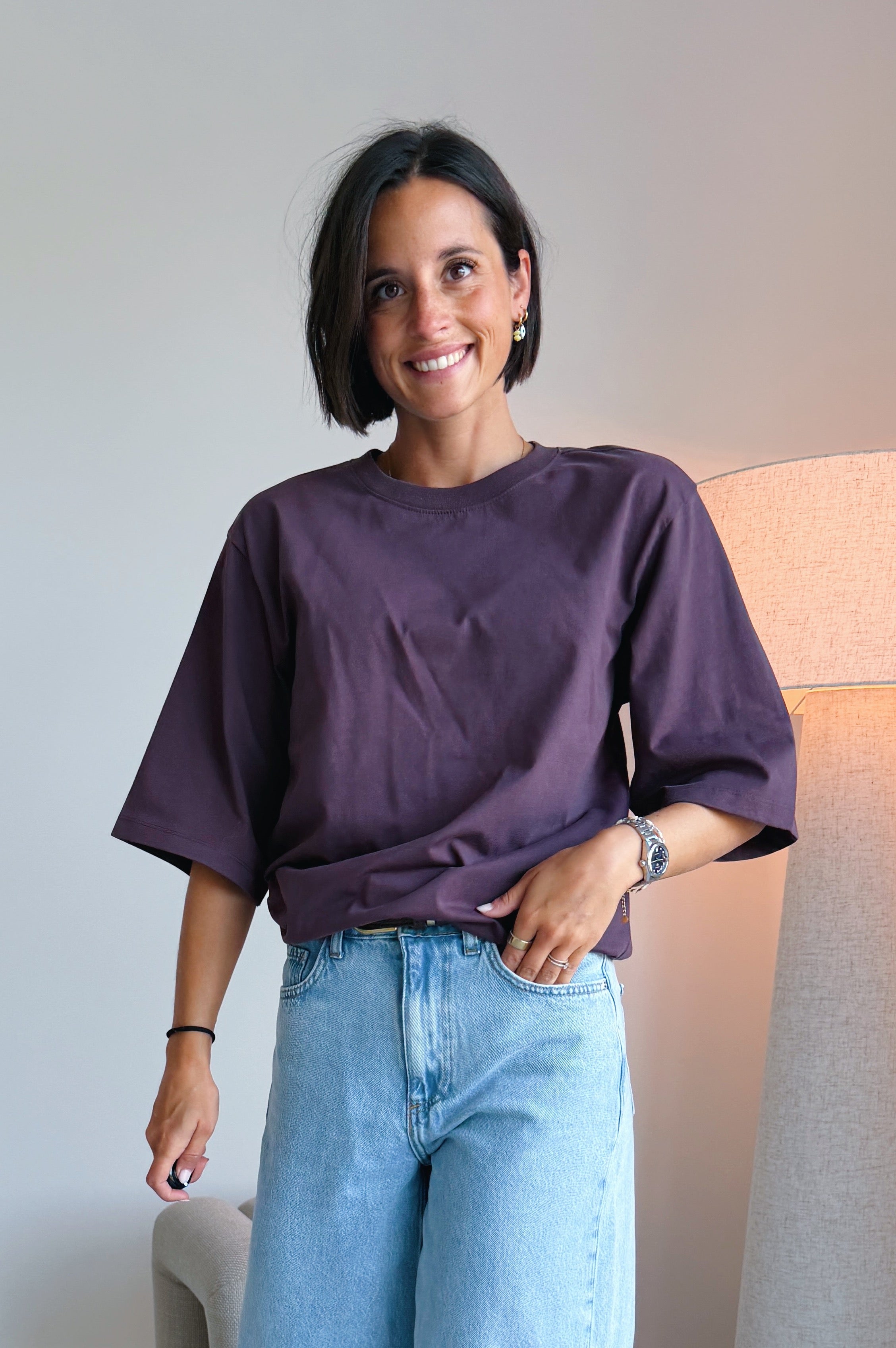 Chill but glam t-shirt aubergine