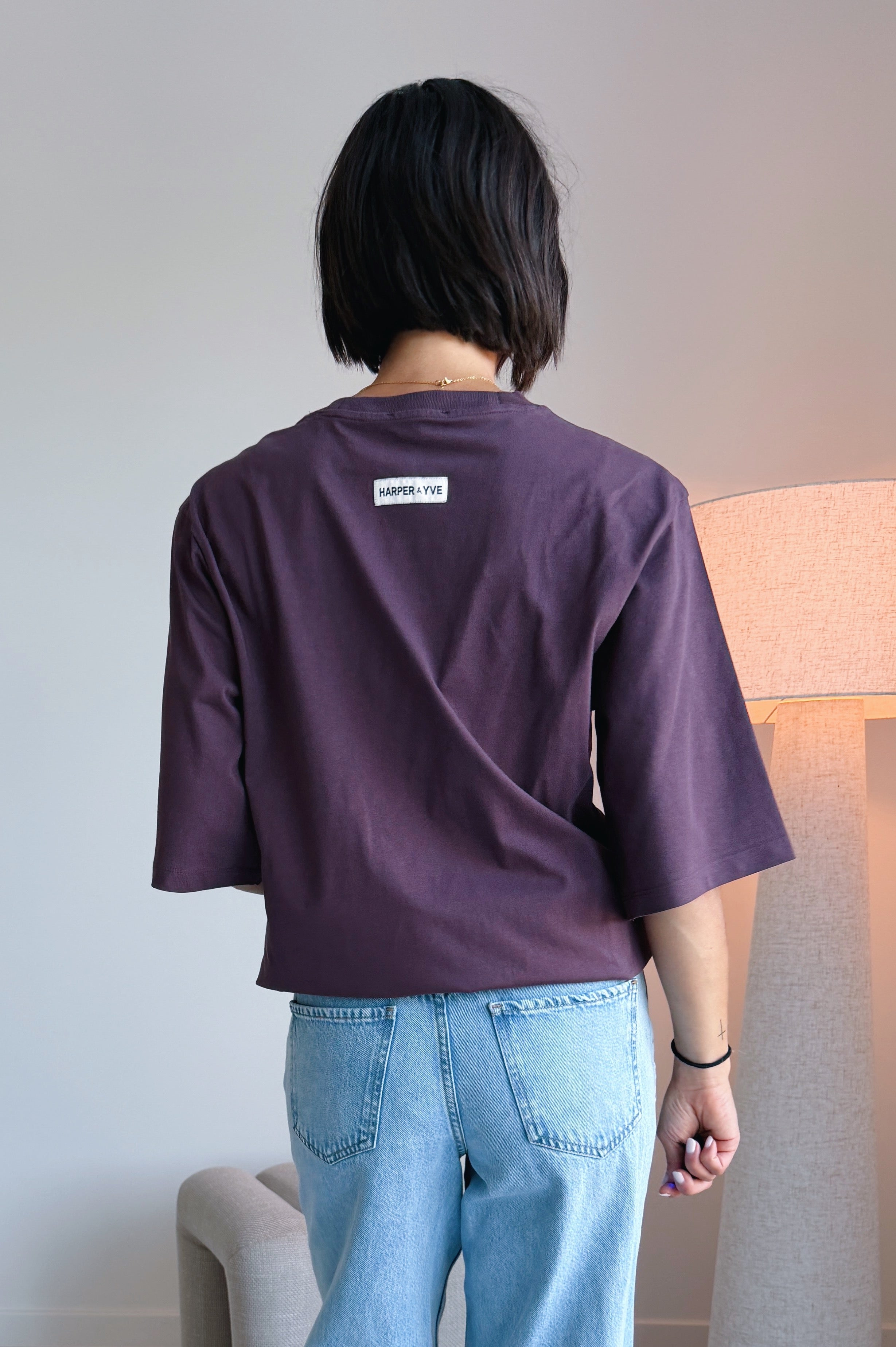 Chill but glam t-shirt aubergine