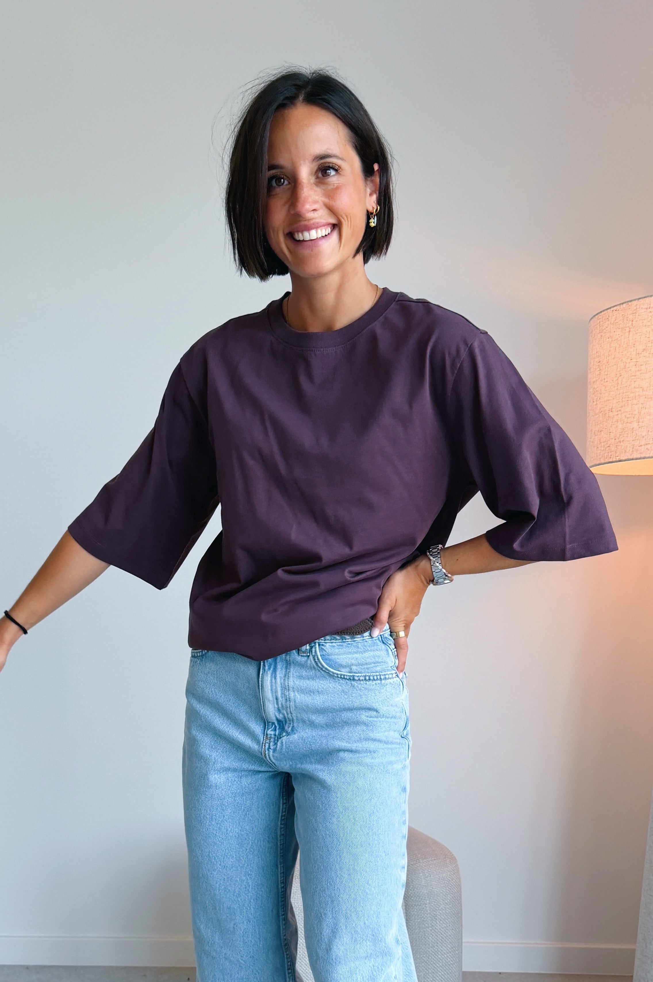 Chill but glam t-shirt aubergine