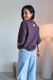 Chill but glam t-shirt aubergine