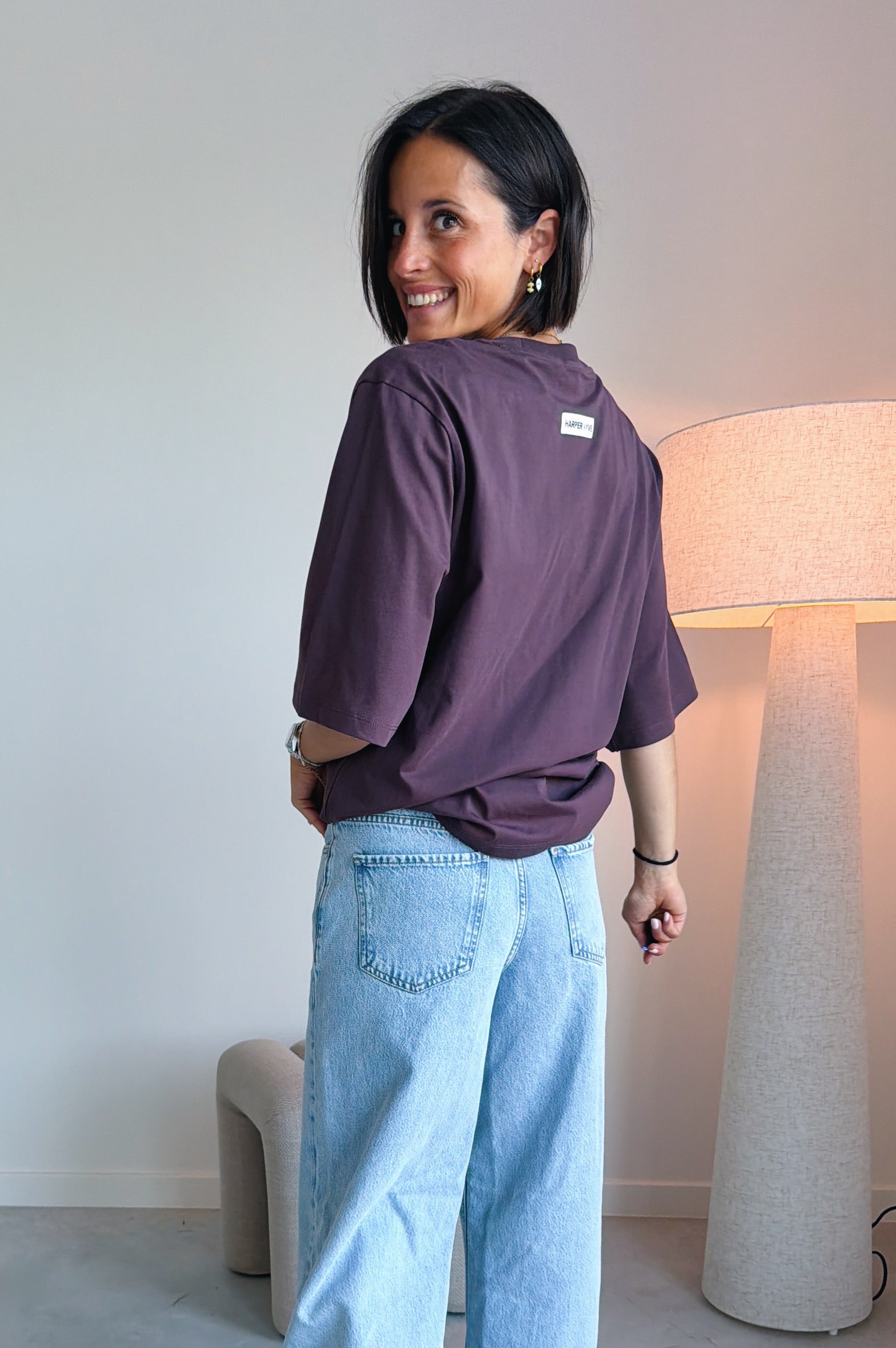 Chill but glam t-shirt aubergine