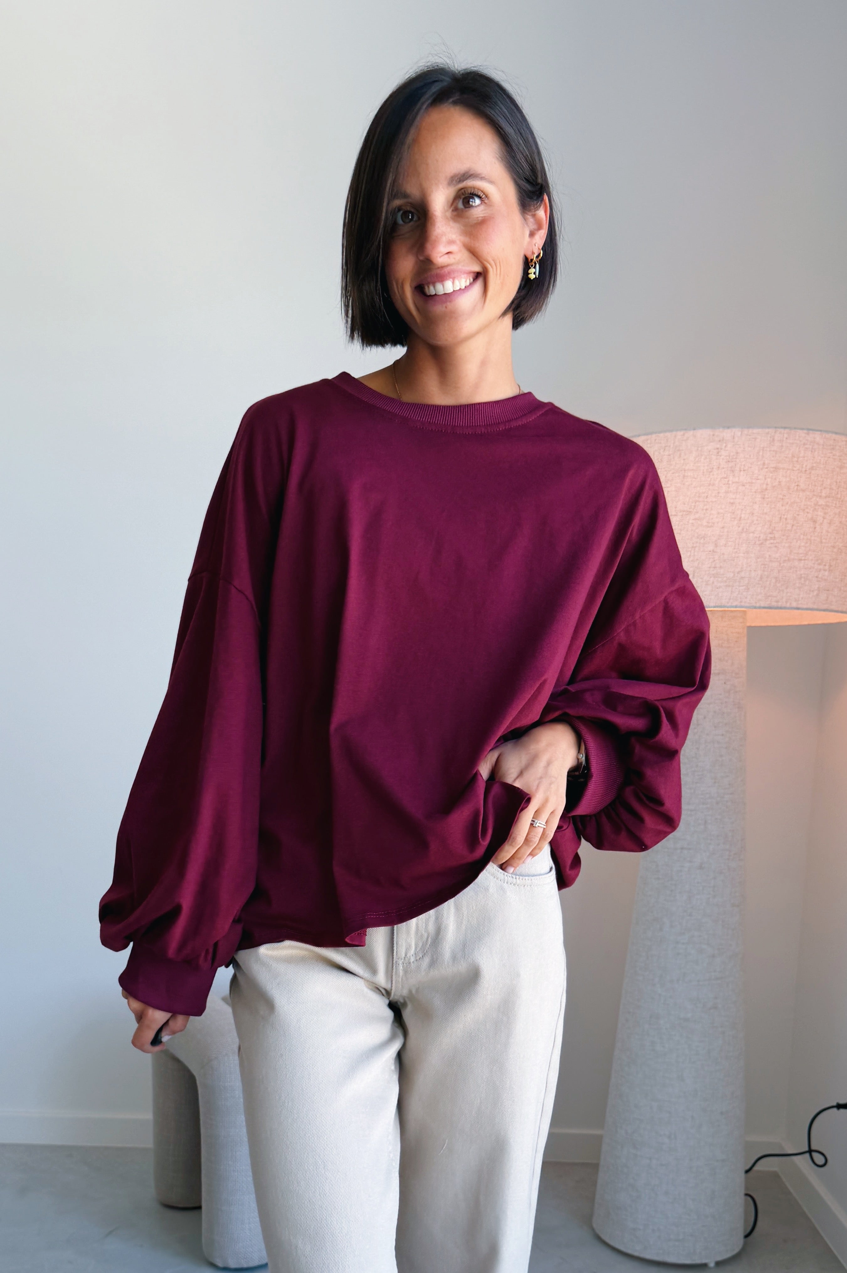 Nova batwing top bordeaux