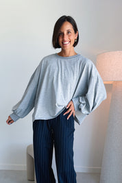 Nova batwing top donkergrijs