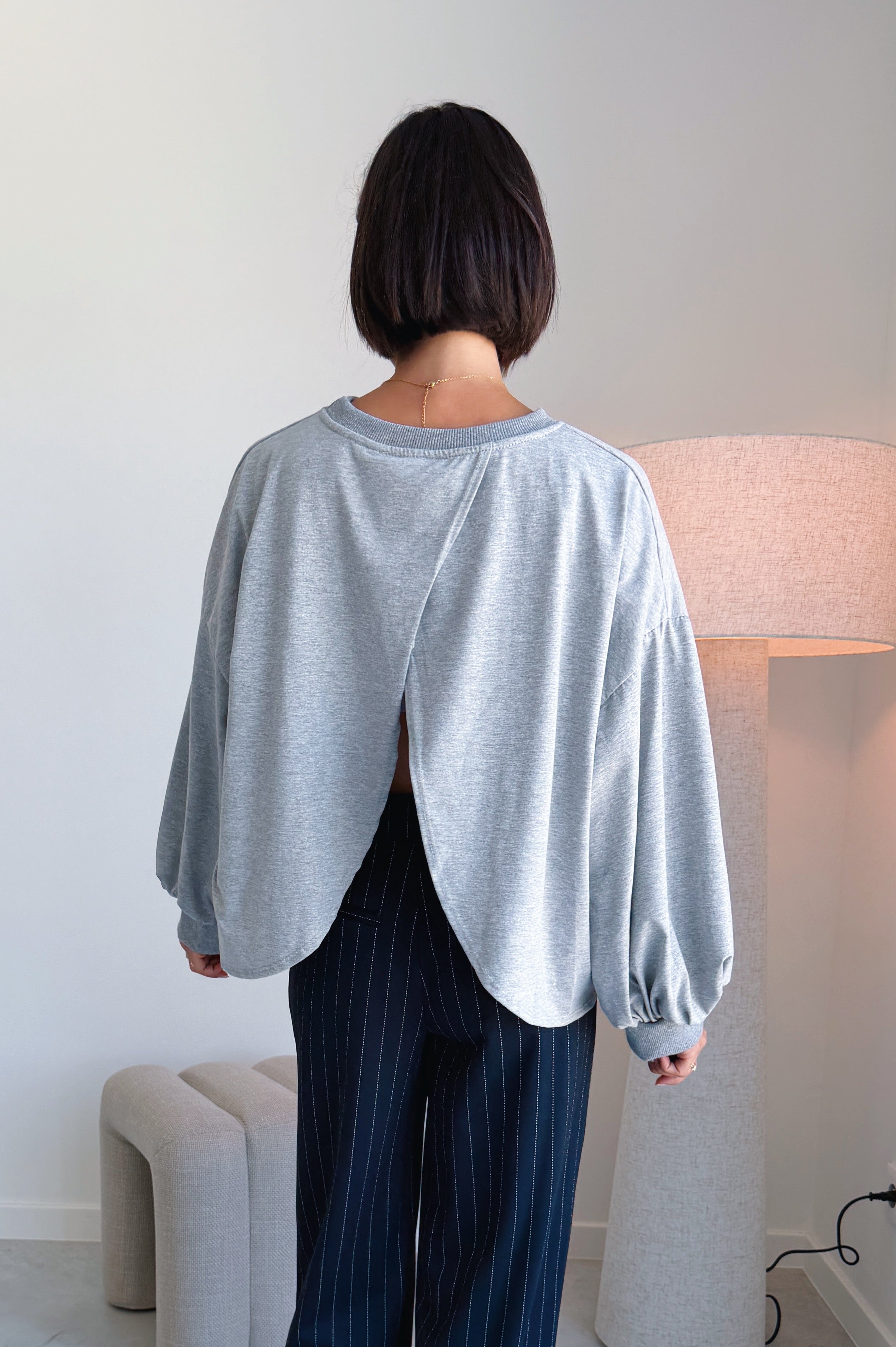 Nova batwing top donkergrijs