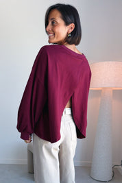 Nova batwing top bordeaux