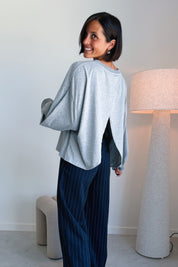 Nova batwing top donkergrijs