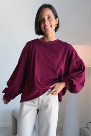 Nova batwing top bordeaux